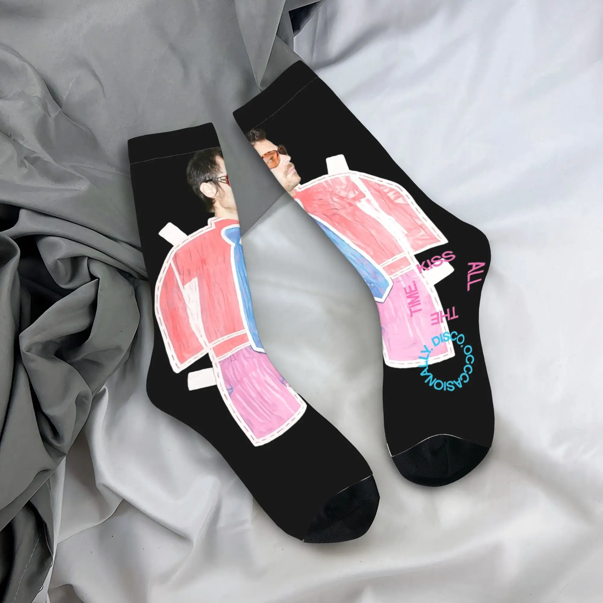 

Male Men Socks Harajuku Harrys Styles Kiss All the Time Disco Occasionally Sock Aperture Sport Women's Stockings