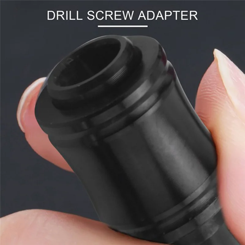 六角ドライバービットホルダー、延長バー、キーチェーンスクリューアダプター、ドリルビット、黒、1/4"