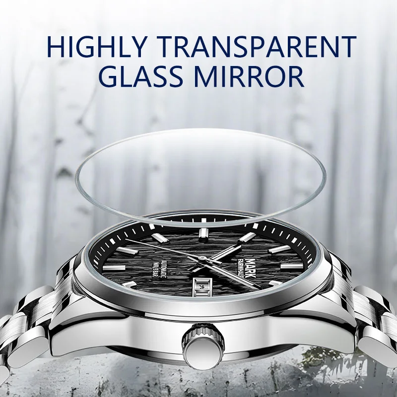 ساعة مارك فيرويل 6015 ميكانيكية أوتوماتيكية للرجال - ميزة تقويم الأعمال المضيئة المقاومة للماء