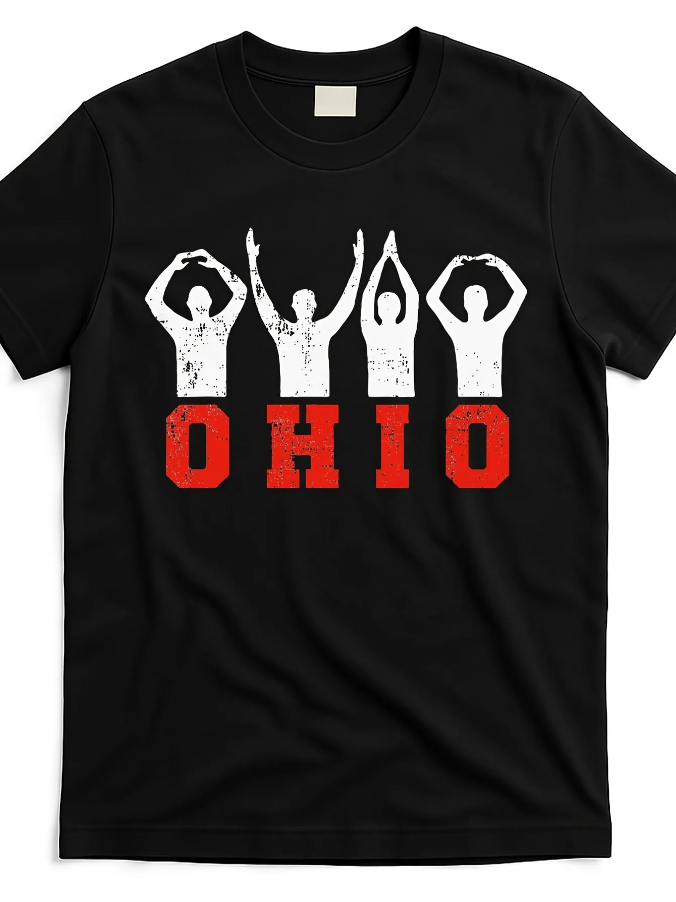 Ohio State Pride T-Shirt - Ohioan Graphic Tee with Bold Red Letters, Vintage Ohio Statehood Design - Everyday Essential Top for Ohioans - Anniversary Gift for Him Her - Men'S Casual Shirt - Ohio State Apparel, Distressed Print, Comfortable Fabric