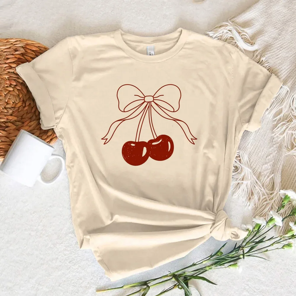 

Cherry t-shirts women streetwear top girl funny anime clothes