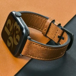 Leather Strap for Apple Watch Band 10 46mm 42mm Ultra 2 49mm Bracelet for Iwatch Series 9 8 7 45mm 41mm 6 5 4 SE 44mm 40mm Bands