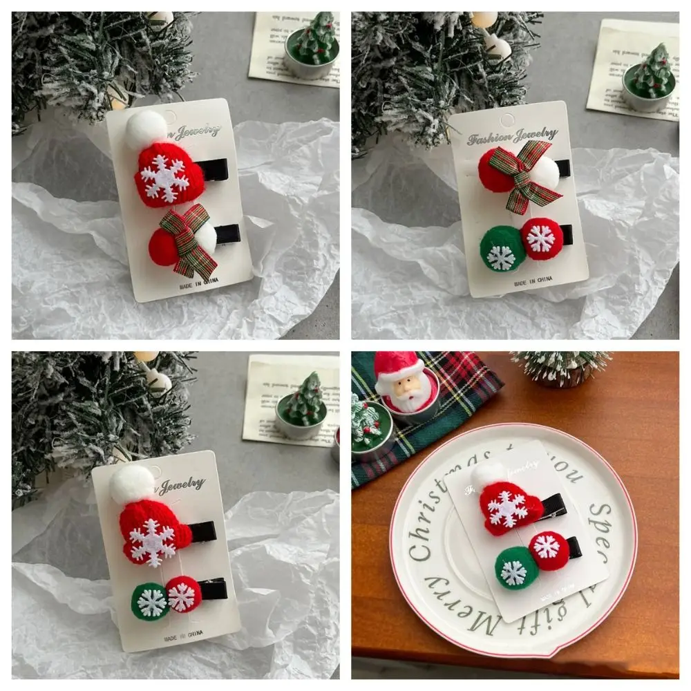 

Christmas Tree Christmas Hair Clip Christmas Hat Snow Santa Claus Hairpin Hair Decoration Headdress Small Hair Clip