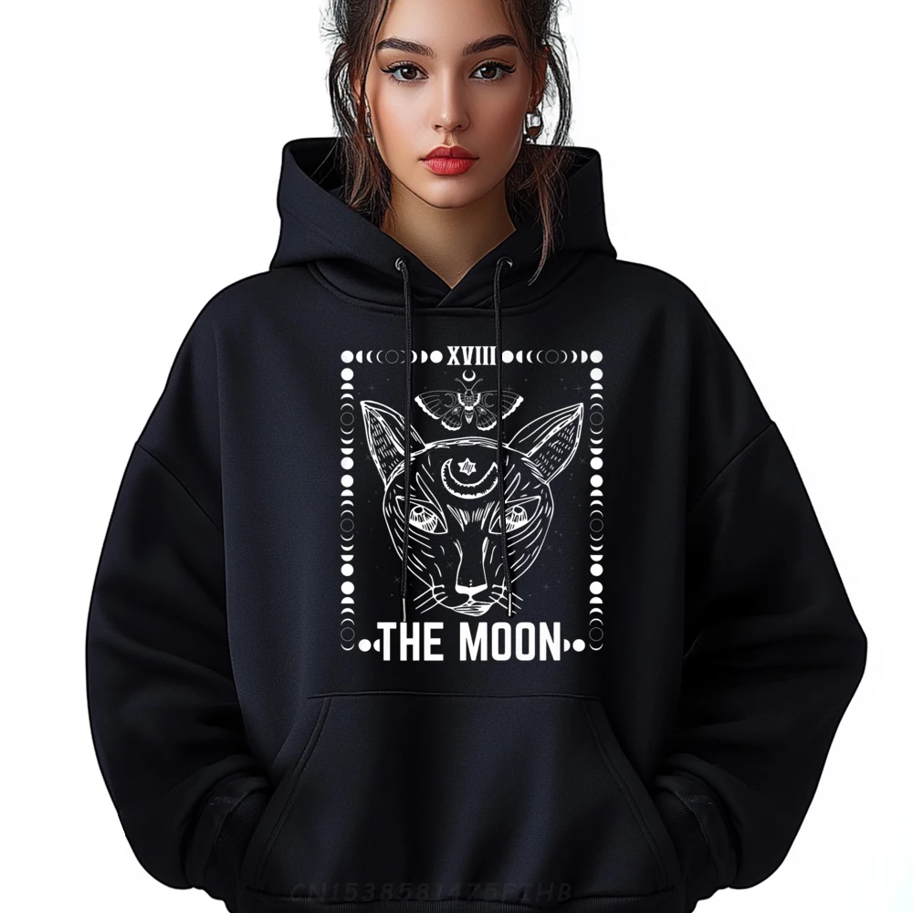 

Celestial Luna Moth The Moon Hoodies Classic Long Sleeve Normal Round Neck Mens Hoodies Family Coat Mother Day