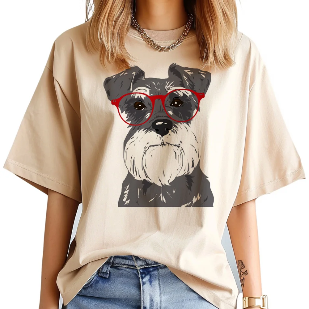 

Schnauzer t-shirts women funny Japanese t shirt girl manga y2k Japanese clothes