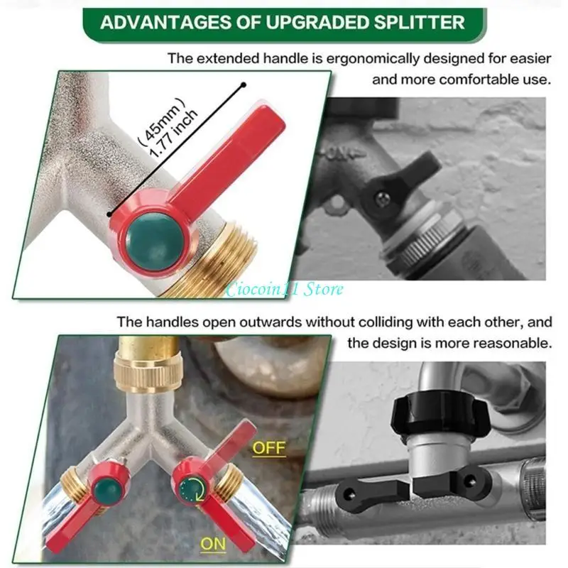 Y1UB Industrial Strength Brass Water Distribution Valves With Long Lasting Construction Hose Splitter For Harsh Environments