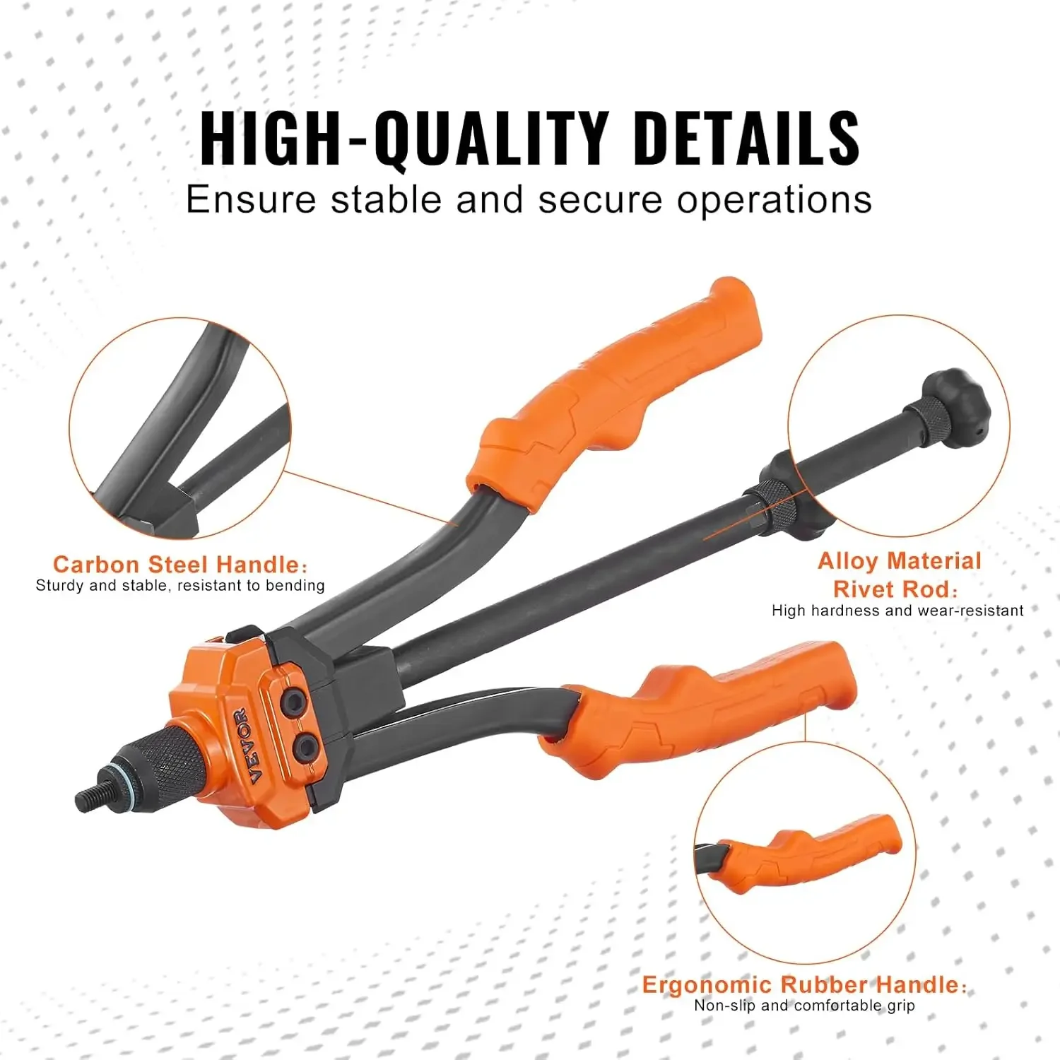 14” Rivnut Tool Kit with 7 PCS Metric and SAE Mandrels, 70 PCS Assorted Rivet Nuts, 10-24, 1/4-20, M6, 5/16-18, M8, 3/8-16, M10