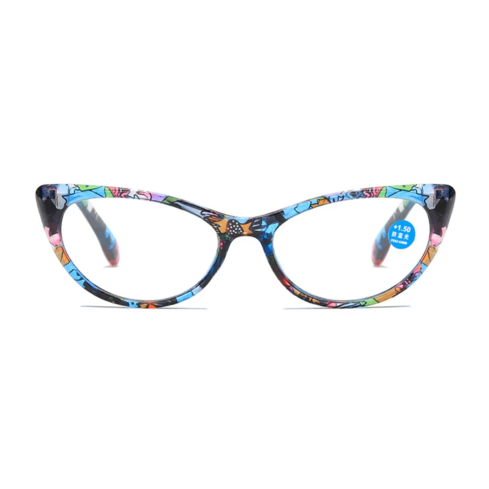NONOR Floral Reading Glasses Women Eyeglasses Prescription Anti-blue Light Frame +100 To +400 oculos de grau