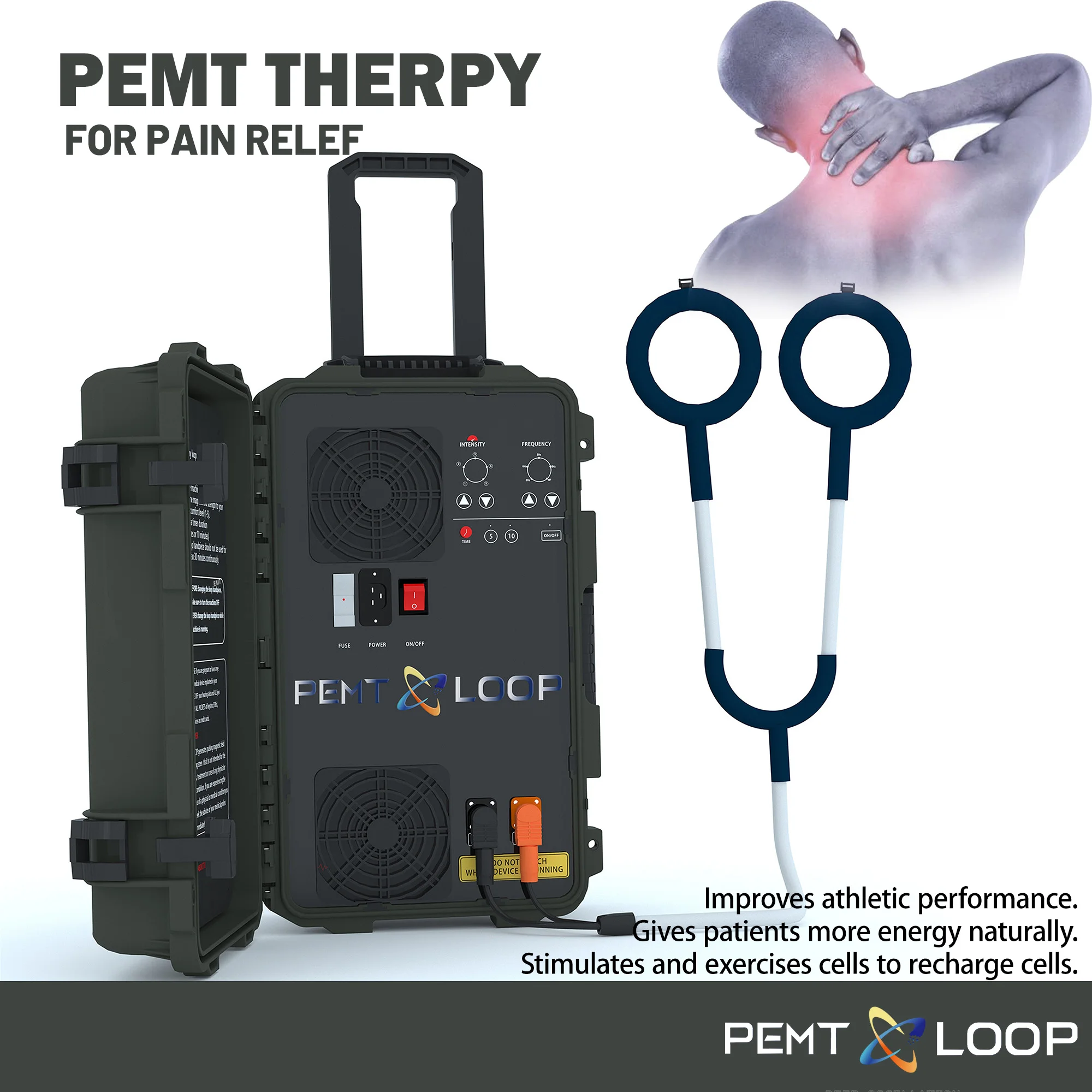 PEMT Magneto Therapy Loop Box Device for Body Pain Relief PEMF Magnetic Physiotherapy for Home User Massager Pain Relax