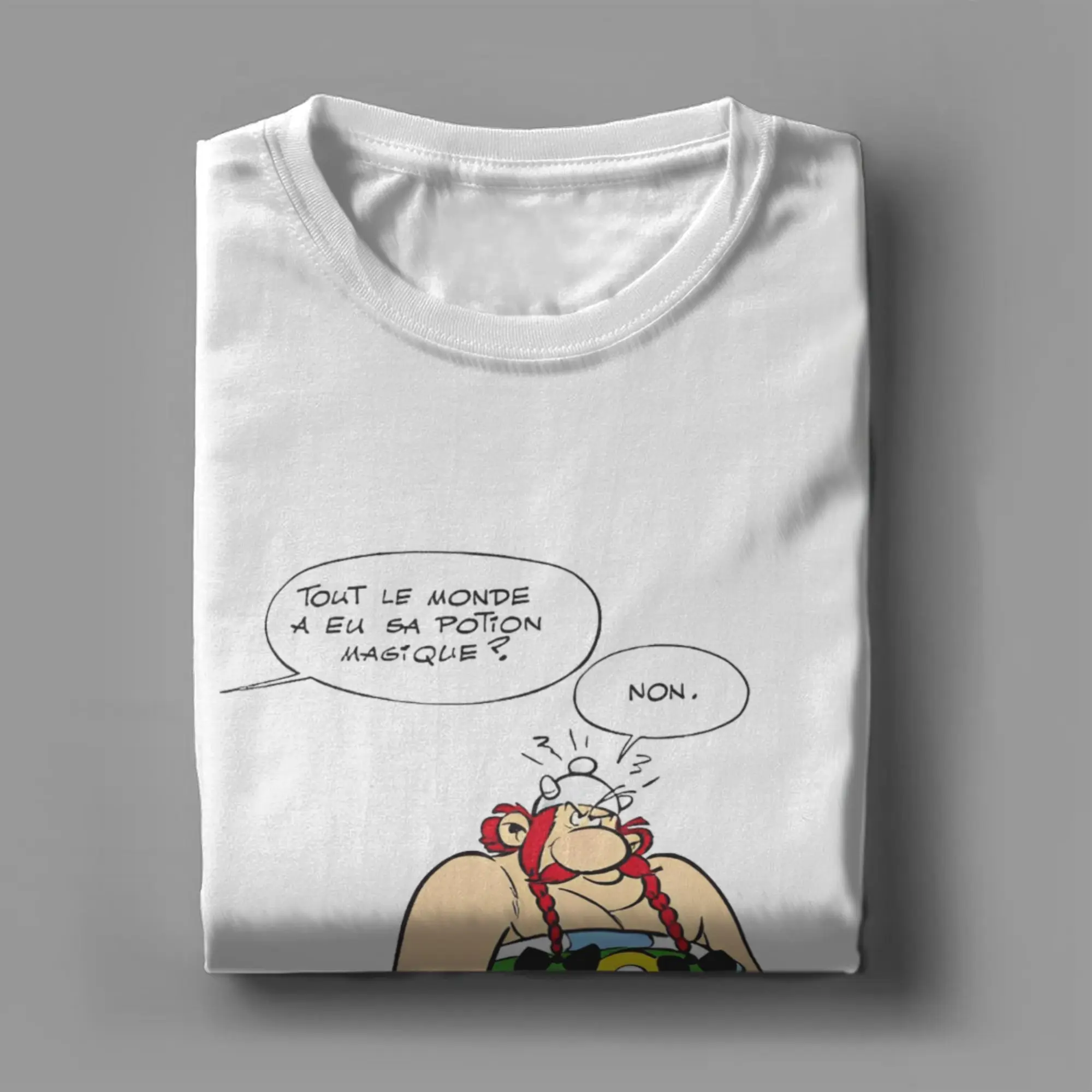 الرجال أستريكس سبيتش فقاعات تي شيرت الكرتون Obelixes 100% ملابس علوية من القطن فريد قصيرة الأكمام Crewneck تي شيرت تيشيرت صيفي #3