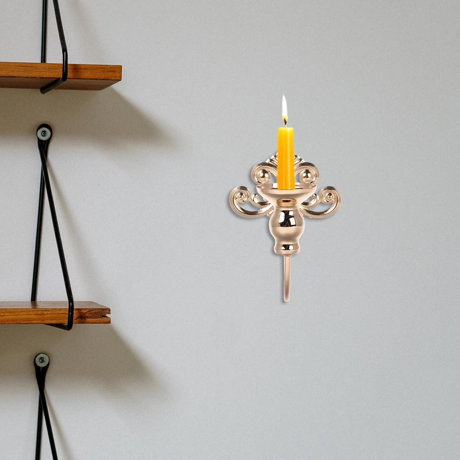 

Iron Wall Holder Metal Wall Sconce Slim Design Stable Elevated Edge for Dining Room Living Room Office Decoration