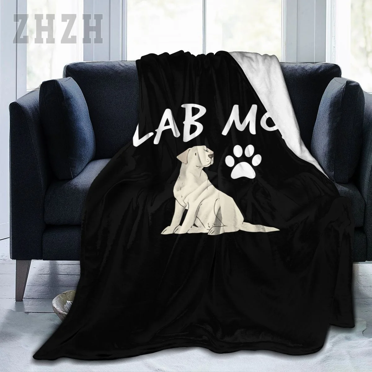 Blanket LAB MOM Labrador Retriever Dogs Flannel Multifunction Camping Sofa Cover Keep Warm