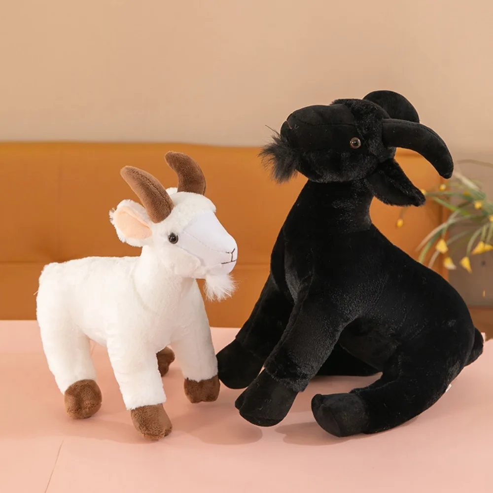 

Animal Simulation Horse Plush Toy PP Cotton Stuffed Goat Plush Doll Fluffy Soft Horned Sheep Plush Toys Birthday Gift