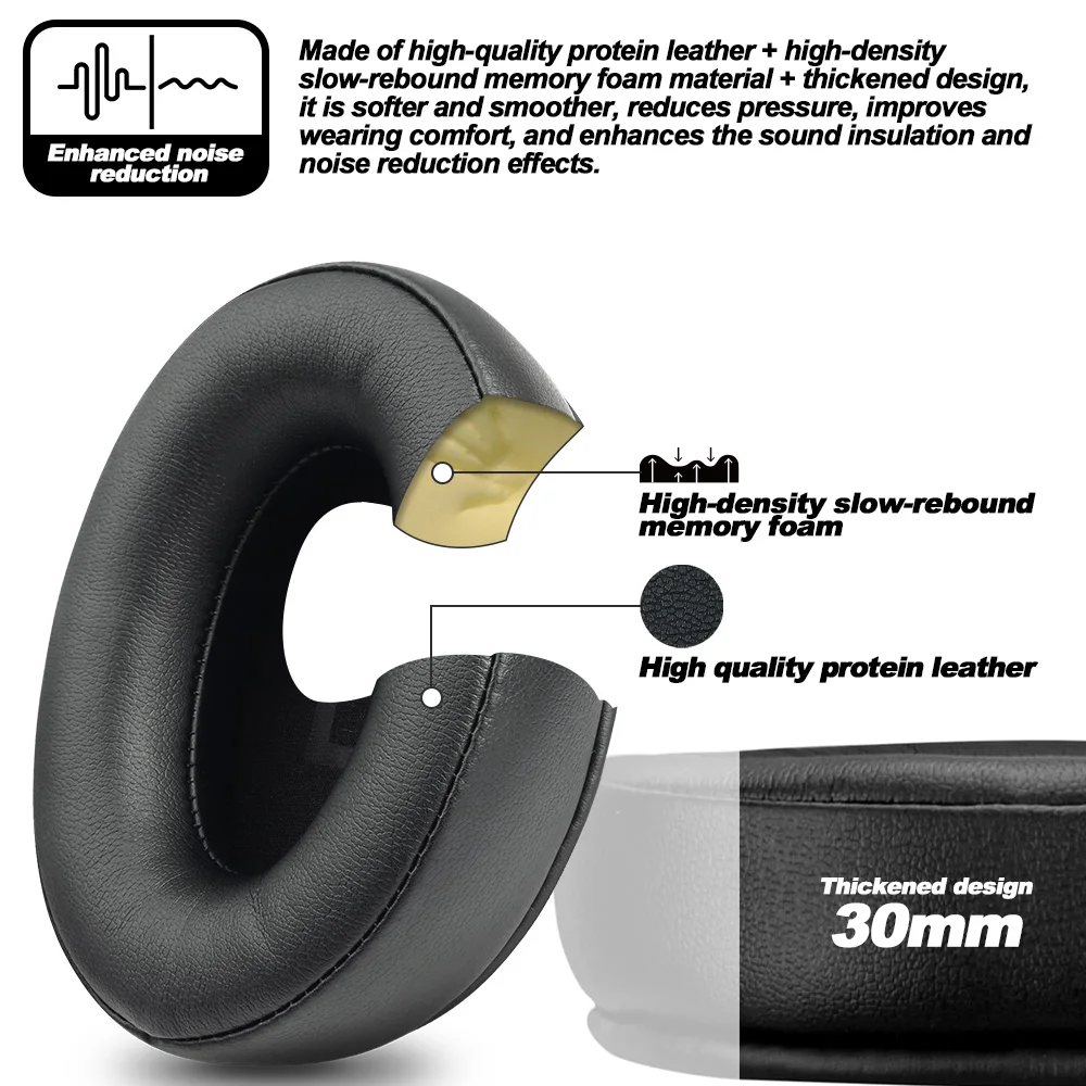 Bantalan Earphone untuk SOUNDPEATS Space pro earpad pengganti headphone earmuff kain penutup memori spons Protein