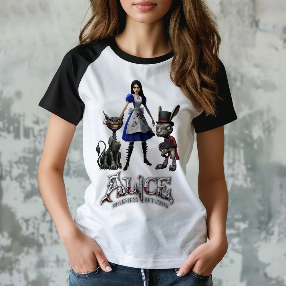 Alice Madness Returns top women manga t shirt girl comic graphic clothing