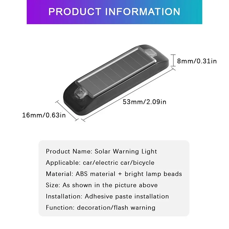 ミニLEDカー警告灯,ソーラーパワー,ナイトセキュリティ,シミュレートされたアラーム,ワイヤレス,盗難防止,フラッシュ,ダミー