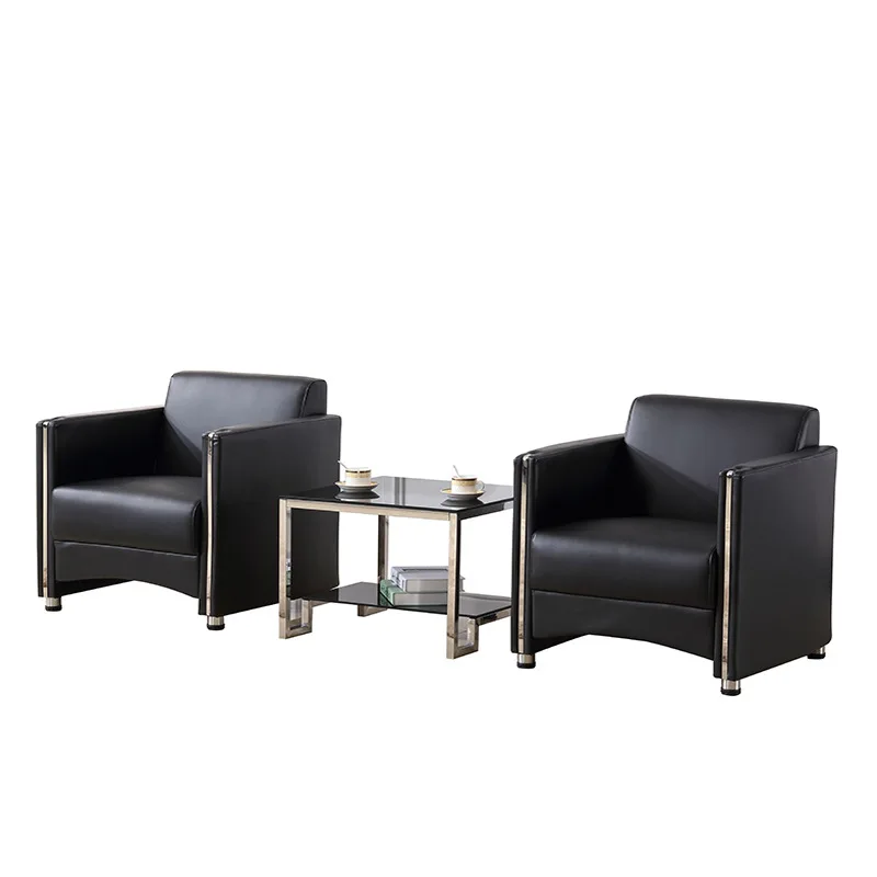 

Exhibition hall, office, single, sofa, combination, black, leather, reception room