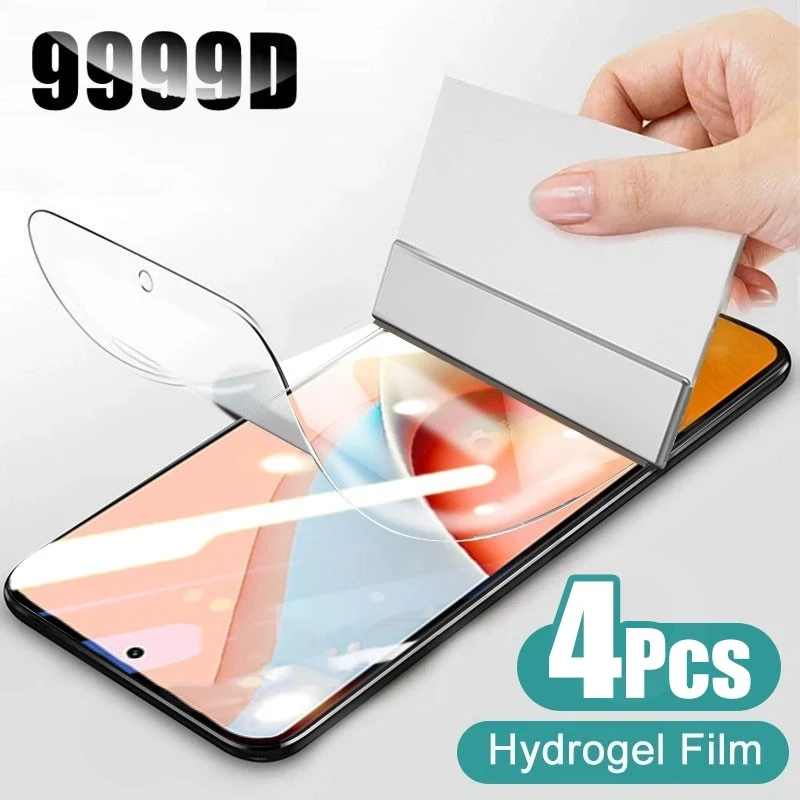 4Pcs Hydrogel Film For Xiaomi Redmi 9A 9i 8A 7A 9C NFC 9T K60 12C A1 Plus Screen Protector For Redmi Note 9S 8 9 7 Pro Gel Film