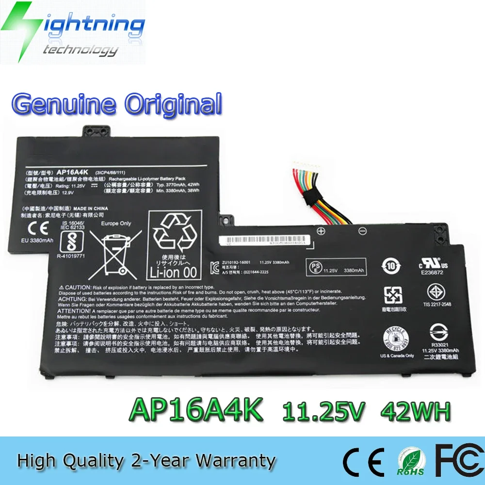 New Original AP16A4K 11.25V 42Wh Laptop Battery for Acer Swift 1 SF113-31 ASPIRE AO1-132 N16Q9