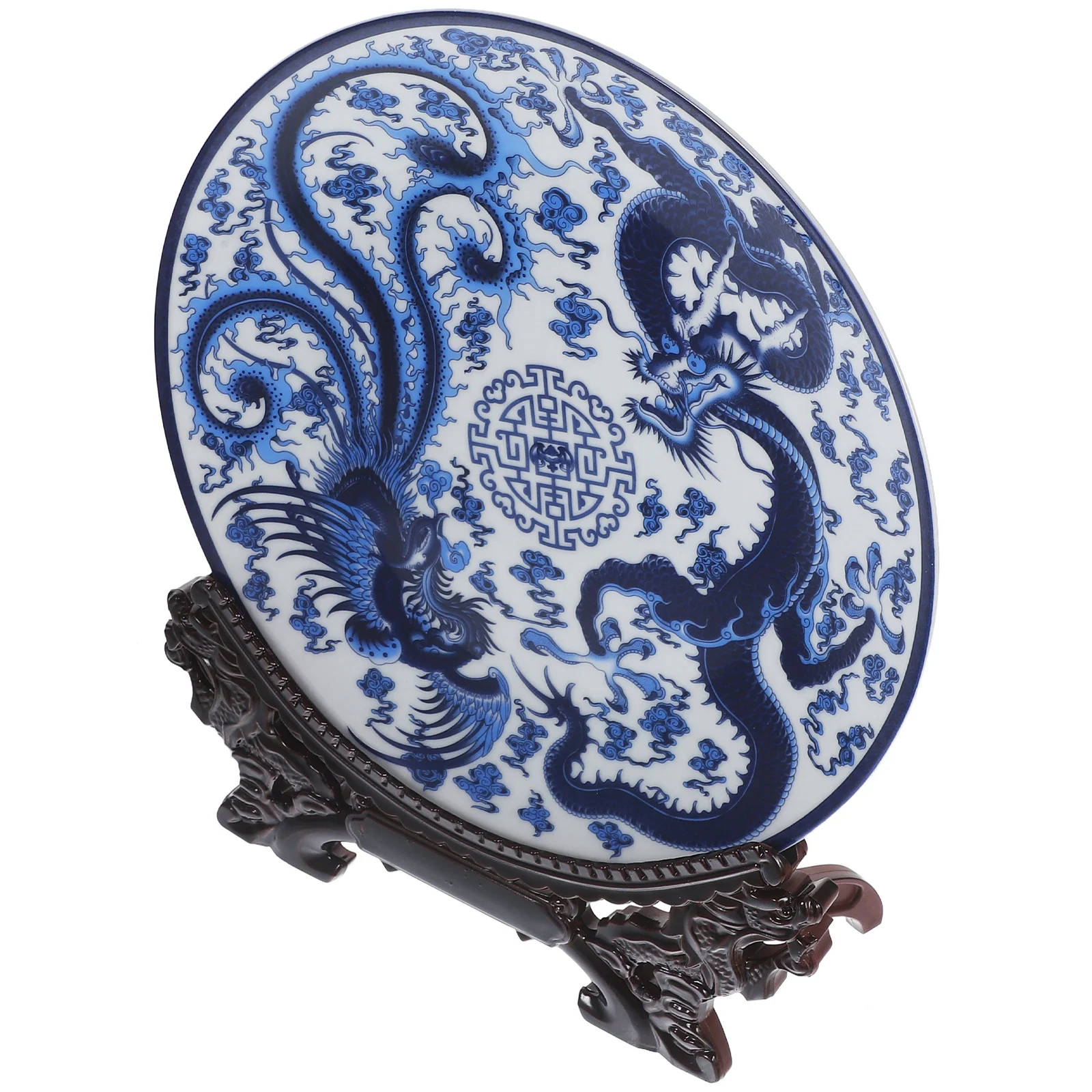 

1Set Blue and White Porcelain Plate Ceramic Decorative Tray Chinese Style Table Ornament Kitchen Food Display Blue China Plates