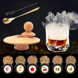 Cocktail Smoker Kit with Apple Cherry Oak Walnut Wood Chips Bartender Accessories for Whiskey Alcoholic Drinks Smoking Gift Kit