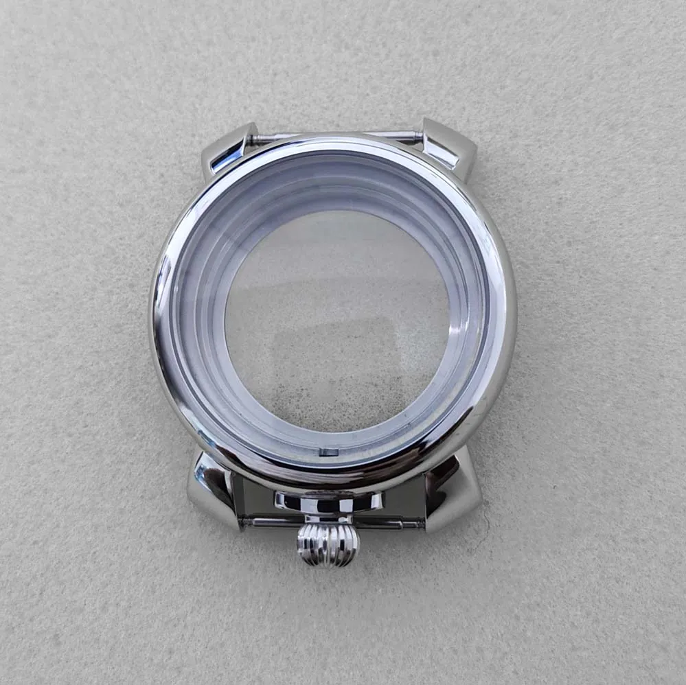 40MM Watch Case for NH35 Stainless Steel Mineral Glass for NH35 NH36 Movement Watch Accessories Silver Color