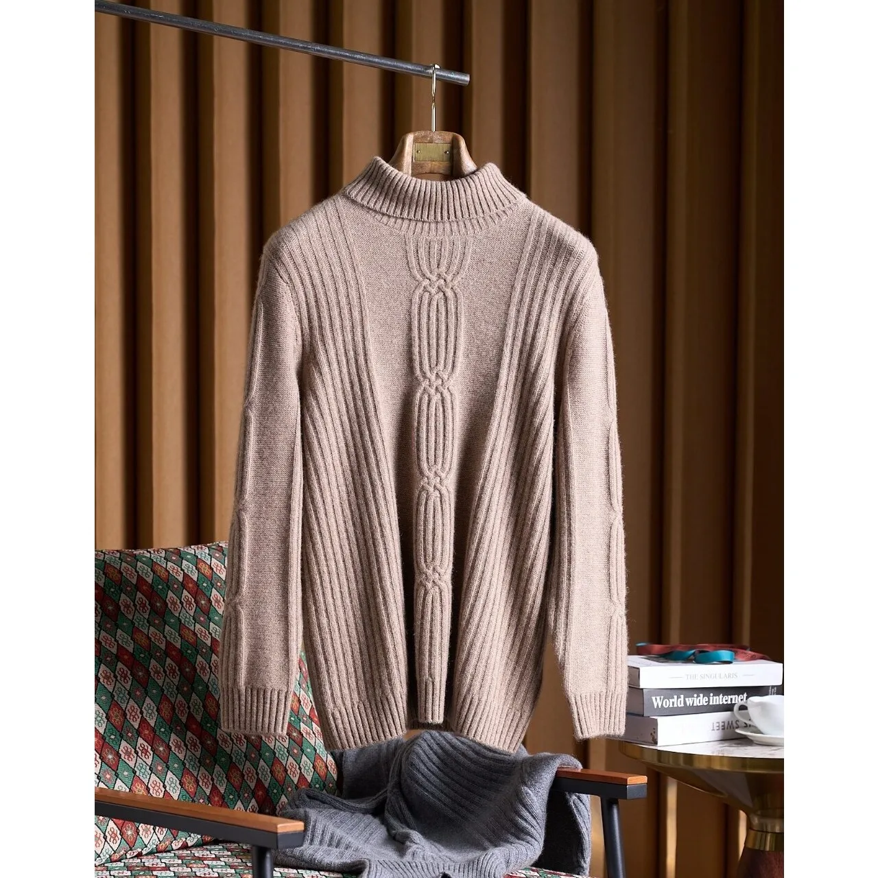 

Men's High-End Camere Wool Blend High Ne Sweater Soft Fluffy Warm Touch Feels like Silk BC Luxury Knitted Winter Top