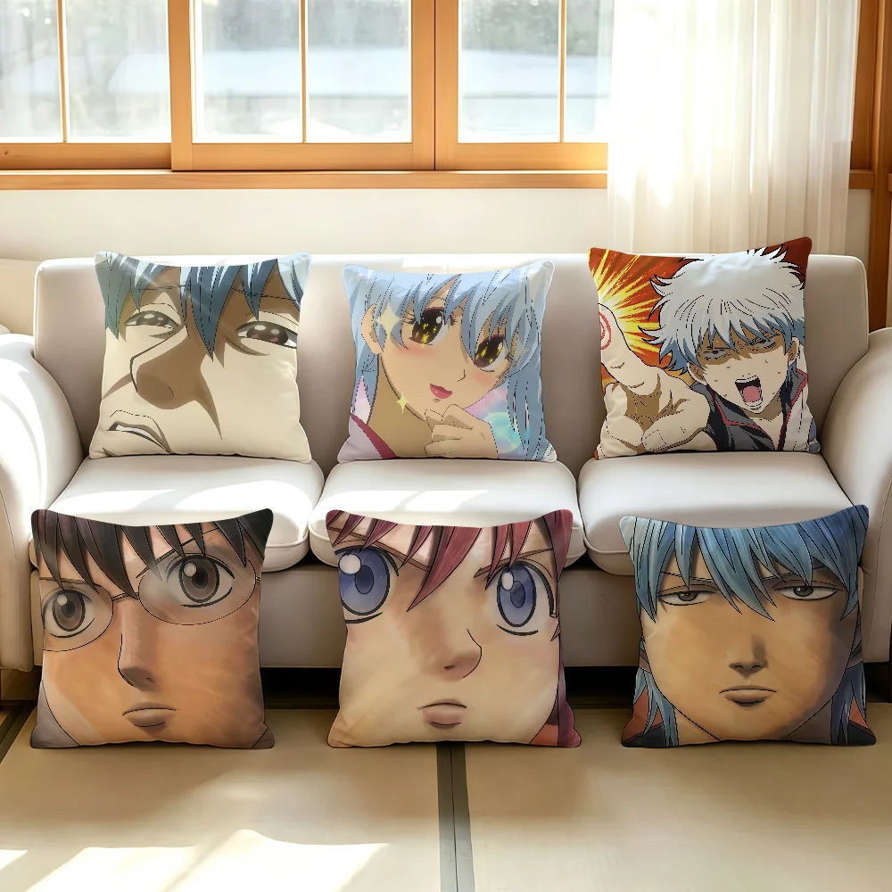 Funny anime G-Gintama cushion cover Comfortable Decorative For Bedroom Living room Dormitory Picnic and Holiday Decoration