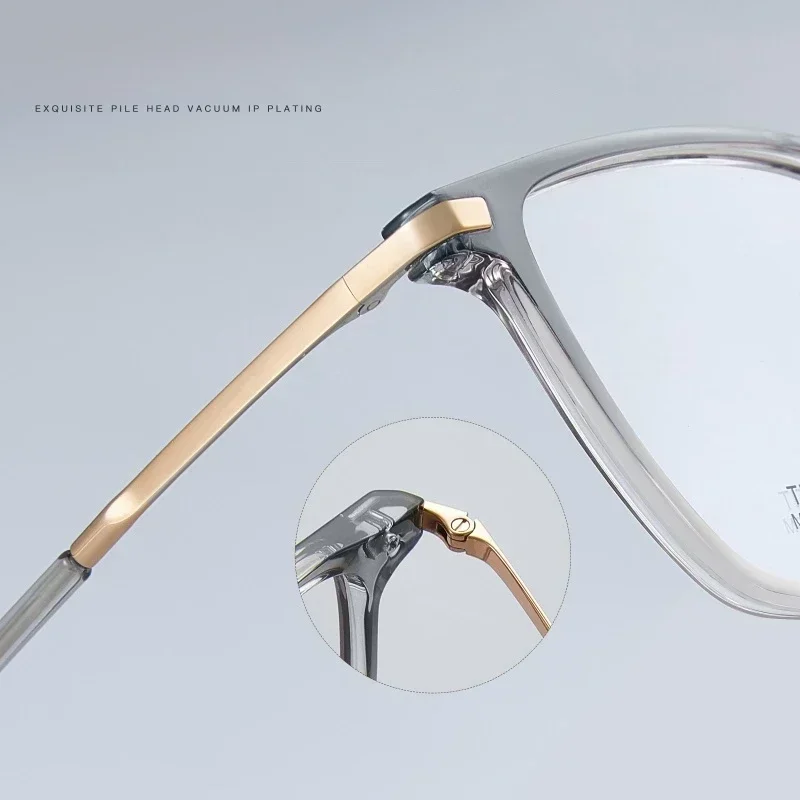 

Оправа для очков Ollymurs из чистого титана, квадратная, ультралегкая, модная, для мужчин, гибкая, TR90, для широкого лица, модные очки для женщин