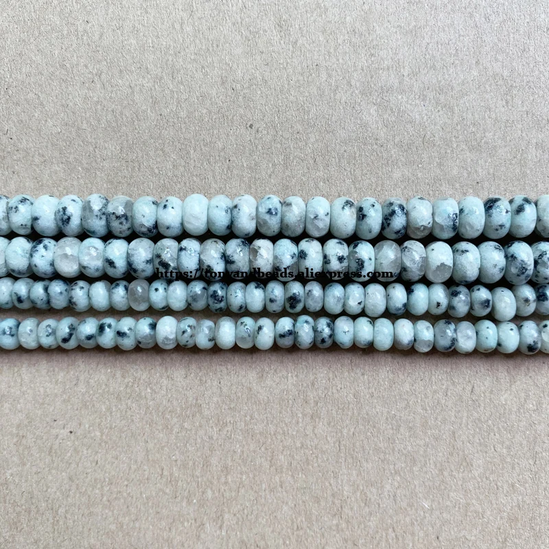 Natural Stone Smooth Rondelle Kiwi Jasper 7\