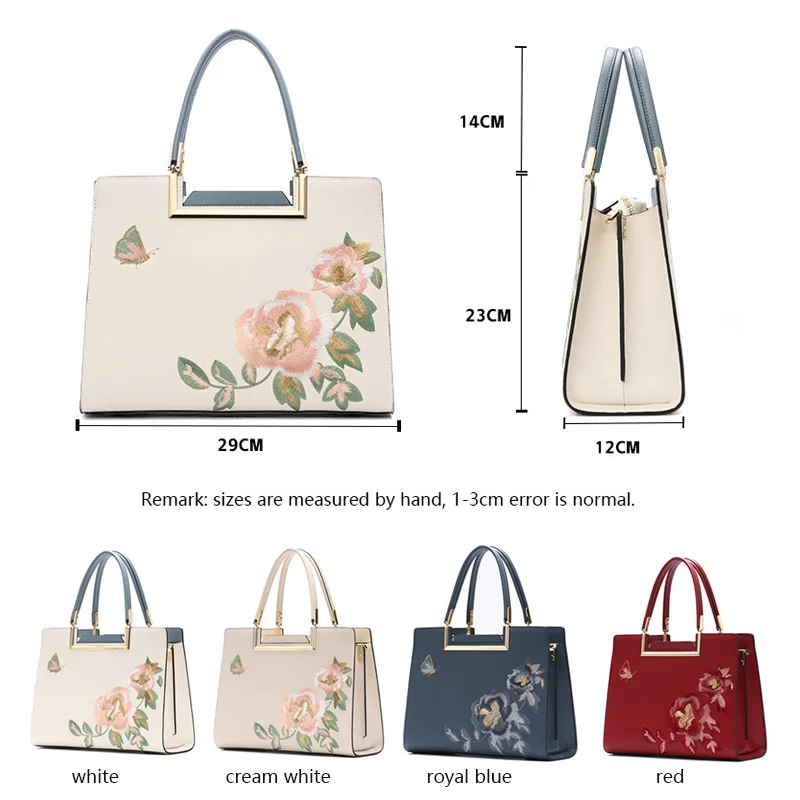 2023 New Women Elegant Handbag Gift for Mothers Luxury Embroidery Peony Flowers Shoulder Bag Female National Design Messenger