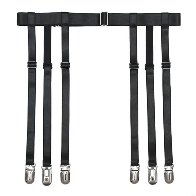 Simplicities Socks Suspender Belt for Thigh High Stockings with 4/6 Metal Clips Garter Belt for Women 
