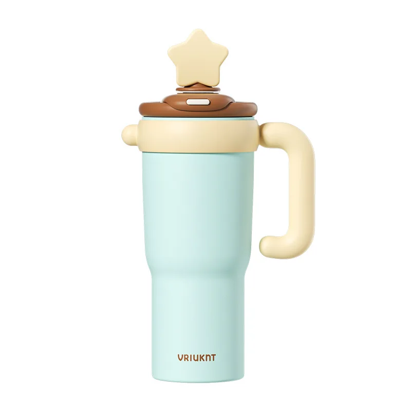 VRIUKNT straw insulated cup for girls, high-looking water cup, cold-keeping Big Mac ice cup, large capacity and cute