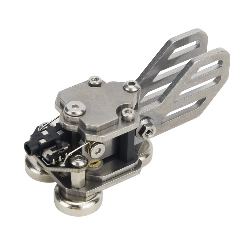 

Stainless steel continuous Morse key portable telegraph key paddle with magnetic base