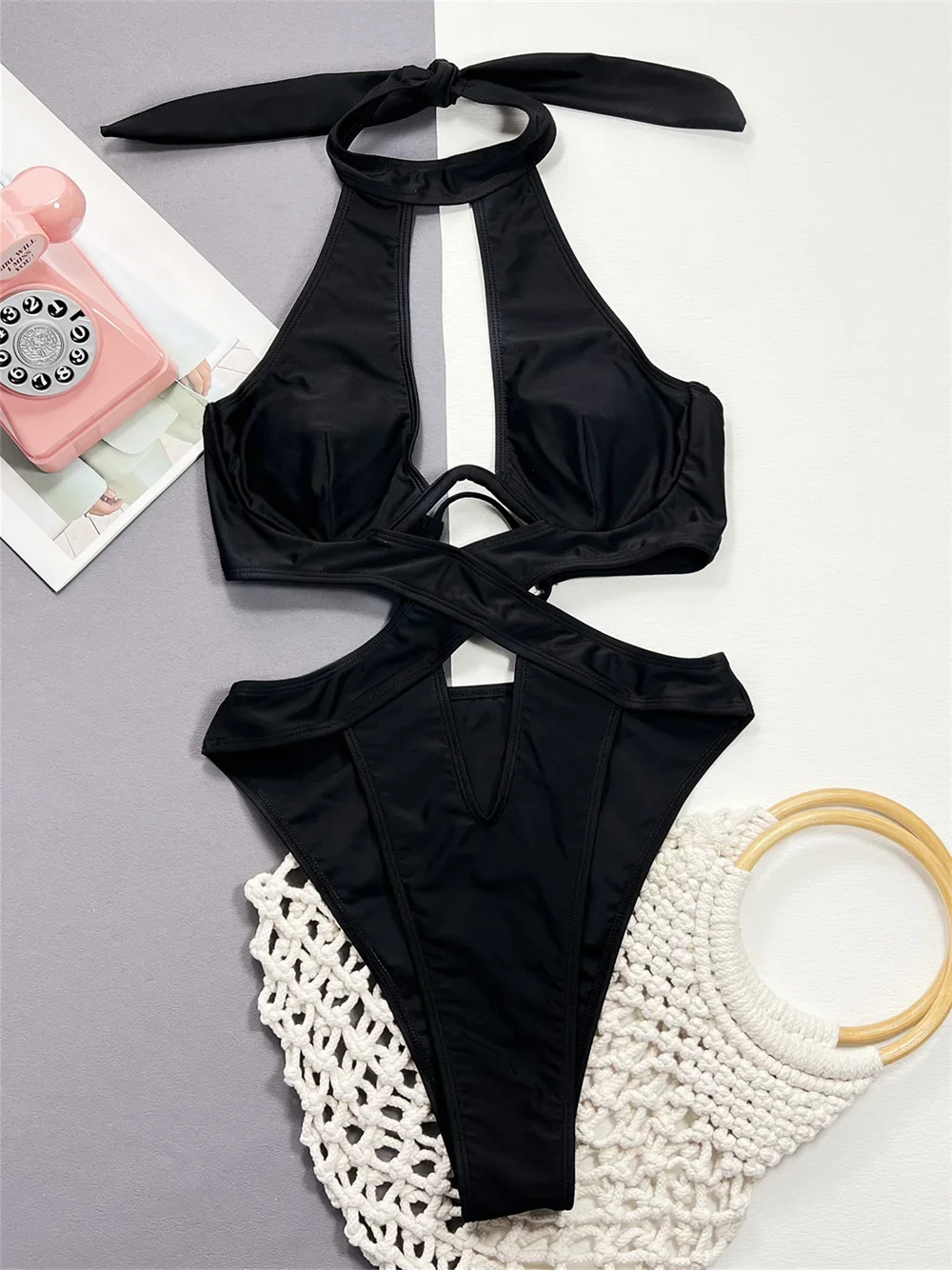 

Black Extrem Bikini Backless Bandage Push Up Swimsuit Swimwear Women Sexy BeachWear Bathing Suit Micro Monokini Biquini Feminino