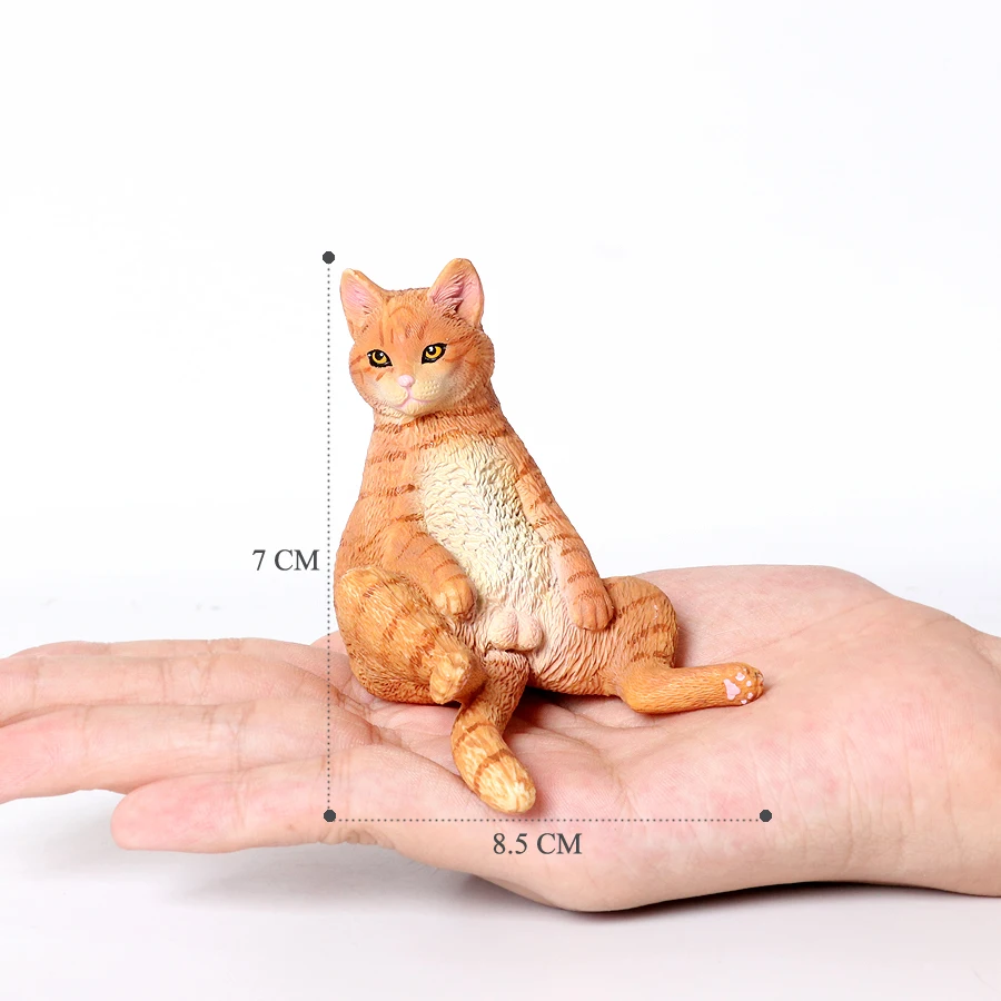 Realistyczne figurki kotów w stylu pastoralnym Felis Catus Kitten, figurki w kształcie jajek wielkanocnych, dekoracje cottagecore na biurko, do domu i biura.