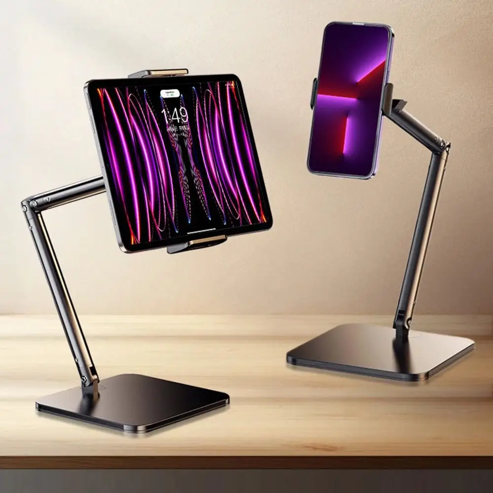 

Height Adjustable Desktop Phone Tablet Holder Multi-Angle 360 Rotating Folding Tablet Stand Multi-purpose Clip Mount
