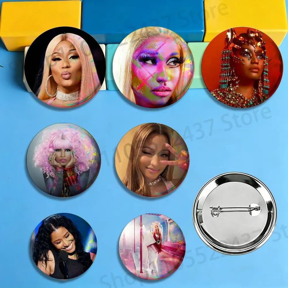 N-Nicki M-Minaj Queen of Rap Badges Pins Button Custom Anime Role Old-school Brooches Cartoon Collar Gifts