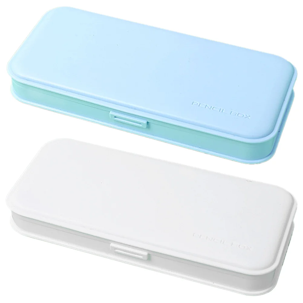 

2 Pcs Stationery Case Premium Material Compact Size Portable Pen Storage Box Small Pencil Case Multi-functional Student School
