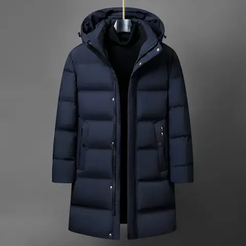 Canada Fashion Winter Jacket for Men Down Coat Parka Men's White Goose Down Jacket Collar Hooded Warm Thick Long Padding M-4XL
