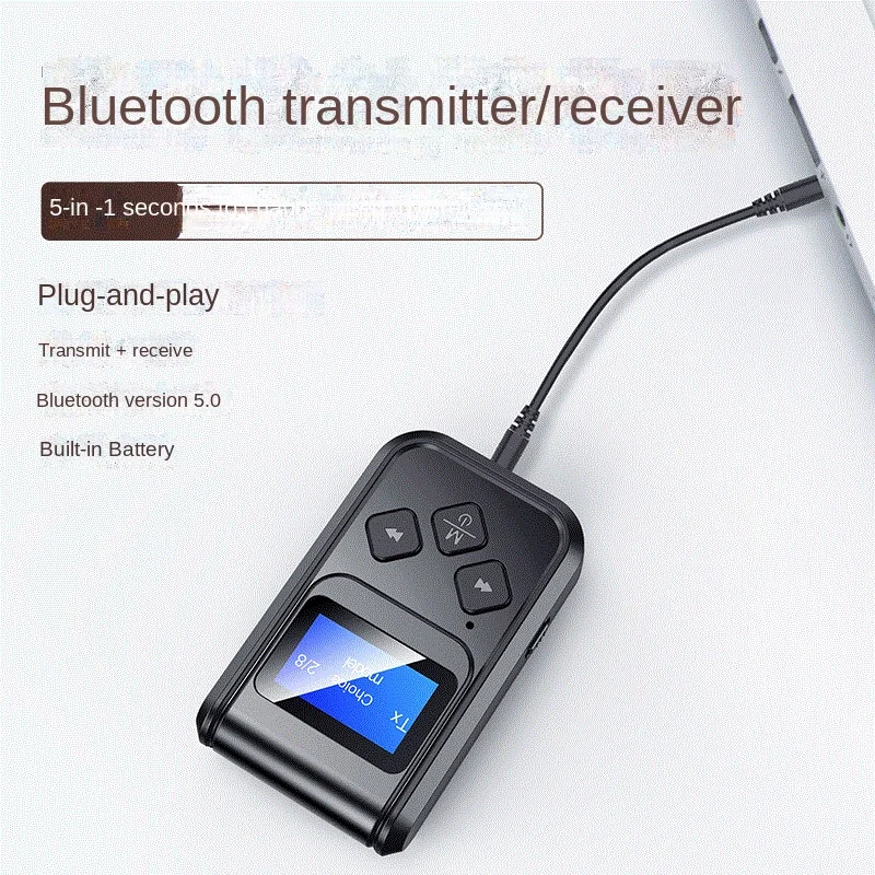 New LCD Screen Display Bluetooth Audio Adapter Bluetooth Receiver Transmitter 2-in-1 Bluetooth 5.0