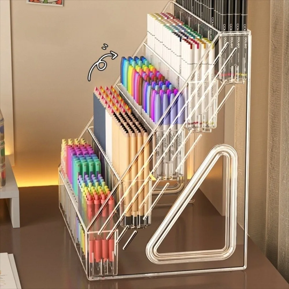 

3/4/5 слоев стеллаж для хранения акварельных карандашей акриловая перегородка органайзер для лака для ногтей прозрачный большой емкости