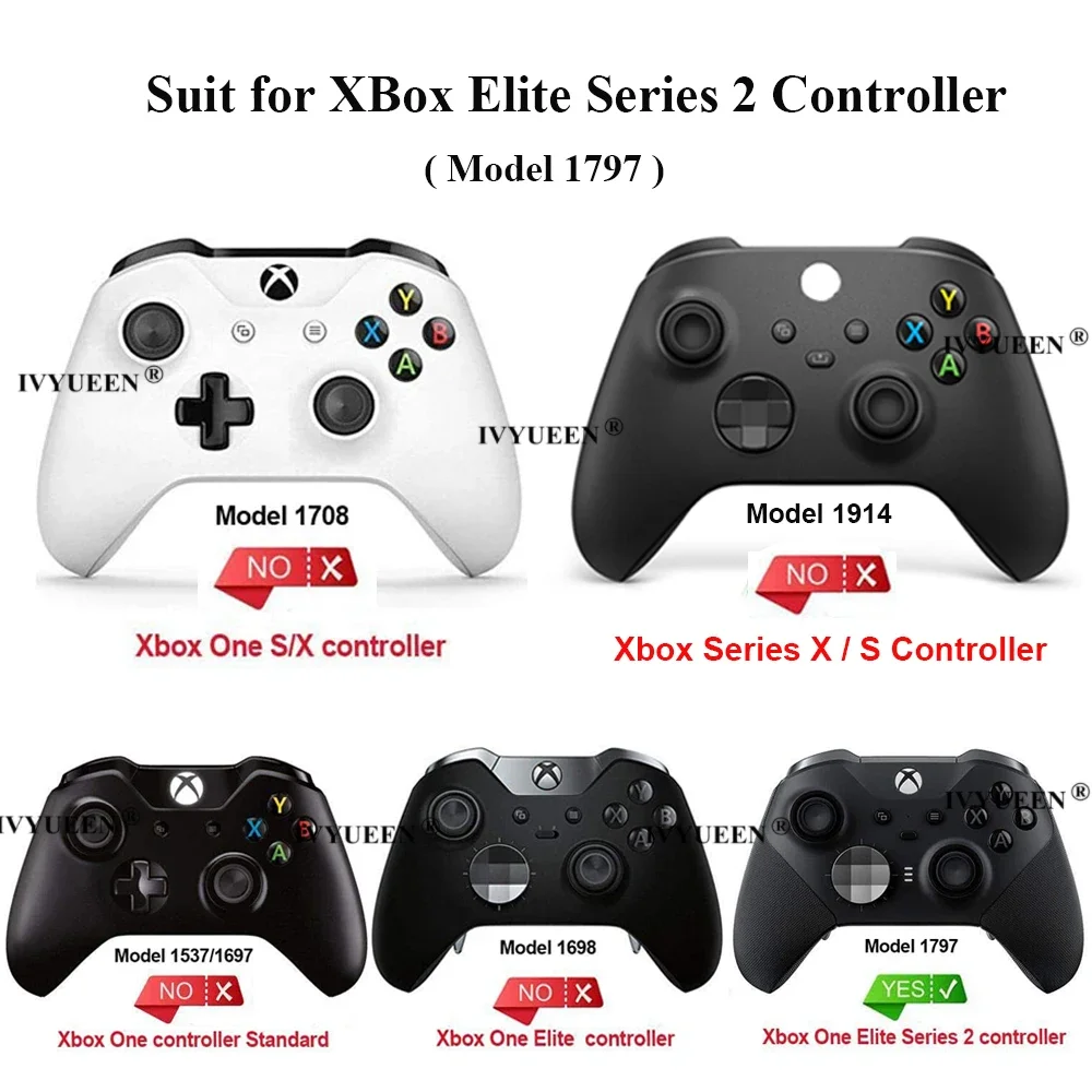 IVYUEEN สำหรับ XBox One Elite Series 2เปลี่ยนเปลือกหอยด้านหน้าฝาหลังกลางกรอบซ่อมอะไหล่อุปกรณ์เสริม