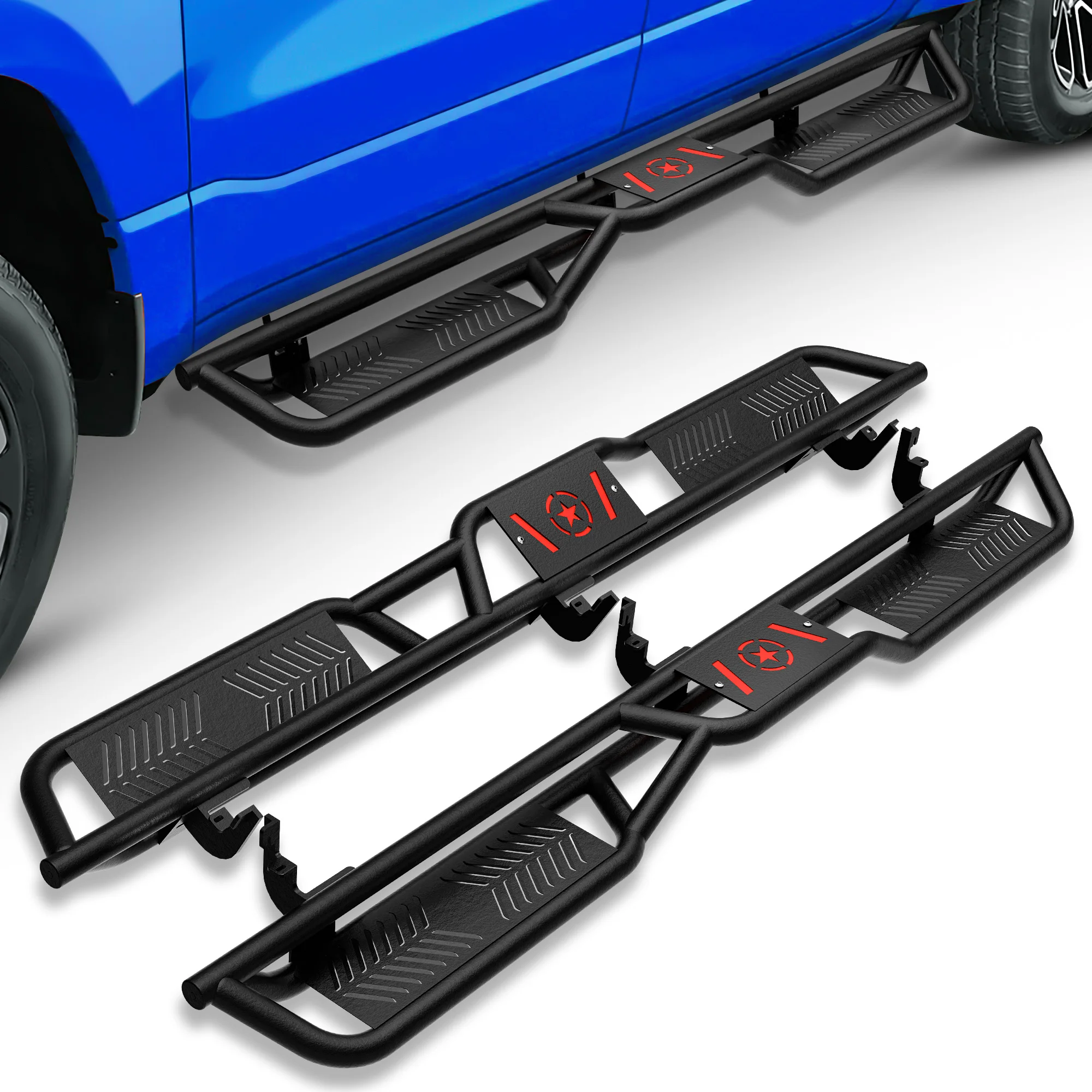 

Боковые направляющие, подножки Nerf Bar, подножки с болтами, совместимые с Chevy Colorado & GMC Canyon CrewCab 2015-2025 гг. (4 полноразмерные двери)