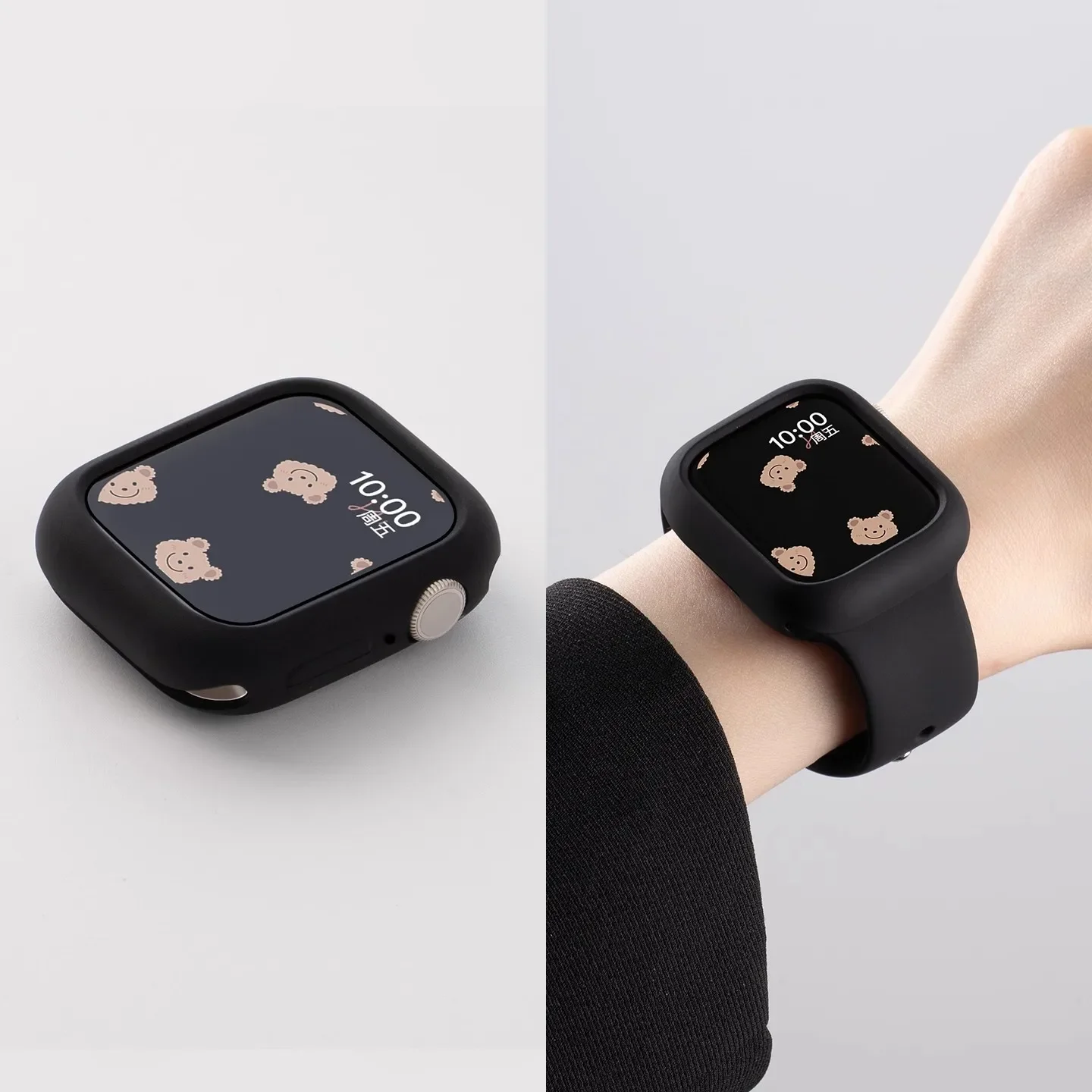 حافظة + حزام سيليكون لساعة أبل 44 مللي متر 45 مللي متر 46 مللي متر 40 مللي متر 42 38 49 مللي متر حزام ساعة رياضي لسلسلة IWatch 10 9 8 7 6 SE 5 4 #6