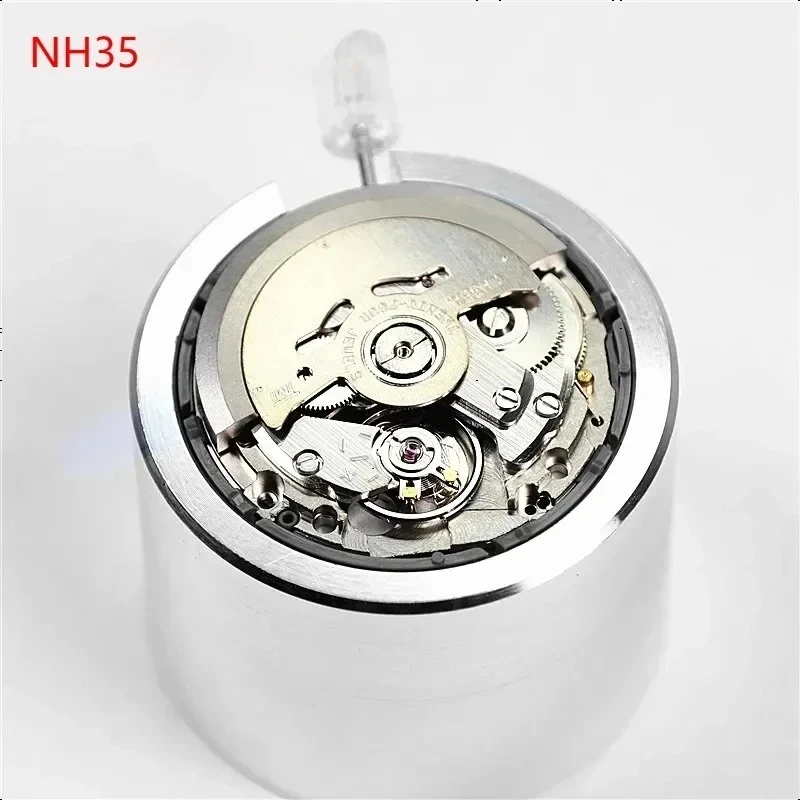 

Japan Original Nh35 Movement Crown At 3.8 3 6 Nh35A With Black Date Automatic Mechanical Watch replace Accurate time measurement