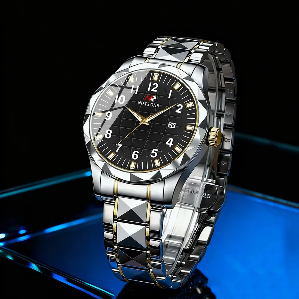Men Stainless Steel Quartz Watch | Casual Watch | Business Watch | Sports Watch for Men | Data Watch | Black Gift Box - view 3