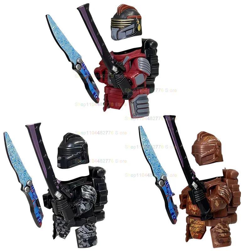 Figurines de soldats de jeu, armure lourde, accessoires de casque à deux couteaux, blocs de construction, jouets pour enfants, cadeaux DR25 DR24 DR23