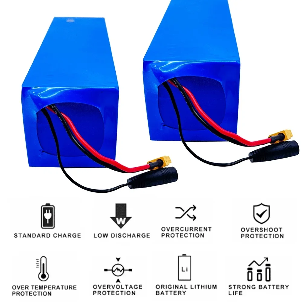 48V 10.5Ah/10500mAh 1000W 13S3P 18650 Li-ion Rechargeable battery pack suitable for 54.6V with BMS+54.6v 2a charger