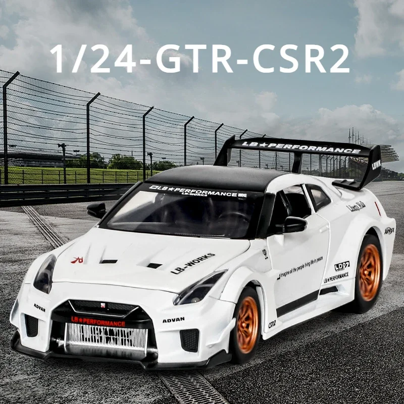 1:24 Nissan GTR CSR2 Skyline Ares Diecasts & Toy Vehicles Metal Toy Car Model High Simulation Pull Back Collection Kids Toys